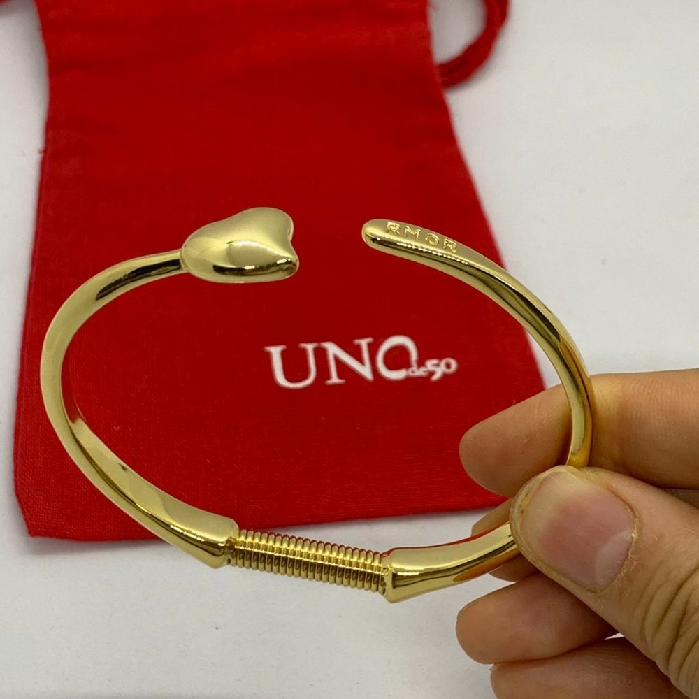 UNO de 50 Bracelet FOREVER BRACELET Heart Amor Emotions Bracelet Gold-plated